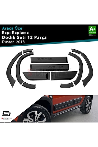 S-dizayn Dacia Duster 2 Kapı Koruma Ve Çamurluk Kaplaması Dodik Seti 12 Prç 2018-2023 A+ Kalite