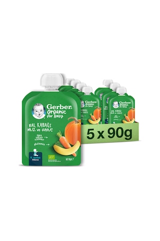 Organik Muzlu Ve Havuçlu Balkabağı Püresi 90 Gr 5'li Set - 658678179