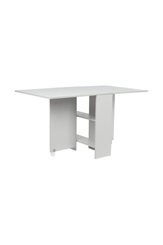 Silvia Beyaz Ahşap Katlanır Yemek Masası