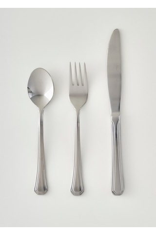 Bella Maison Venedik 18 Parça Tatlı Çatal Kaşık Bıçak Seti Silver Silver