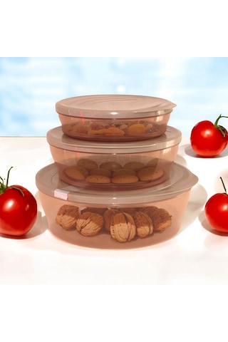 Tuffex TP730 Polo Yuvarlak Small Saklama Kabı 3'lü Bej