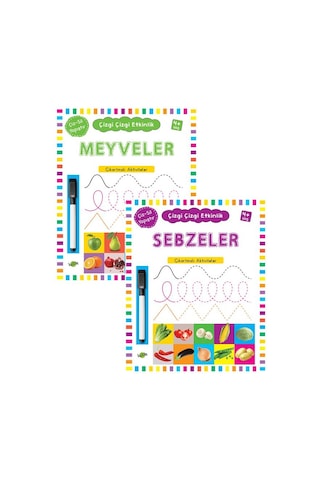Çizgi Çizgi Etkinlik Meyveler Ve Sebzeler 2li Set