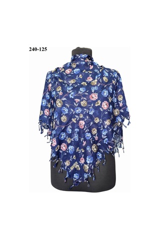 Dolce Cotton Desenli Sökme Boncuklu Eşarp 240-125 Çok Renkli