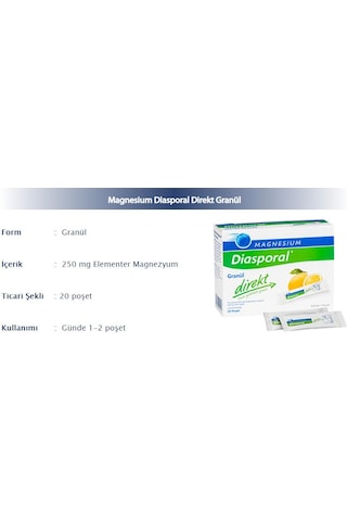 Magnesium Diasporal Direkt Granül 20 Poşet