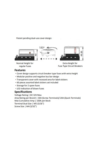 Moveevo 12 Yollu Sigorta Kutusu, Kısa Devre Gösterge, 16 Adet Sigorta Ve 14 Adet Isıtma Borusu Terminali İle Otomobil, Rv, Gemi Uygun 100