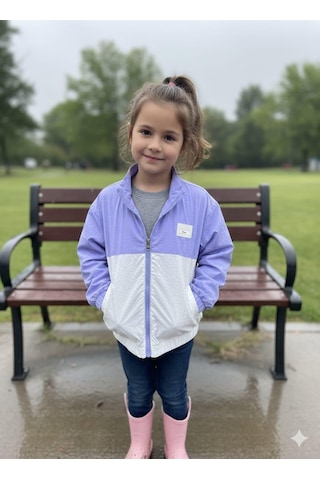 Benitto Kids Kız Çocuk Mevsimlik Yağmurluk Ceket 51359 Mor
