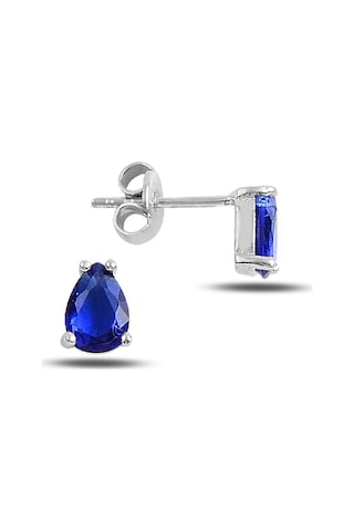 Lacivert Damla Tektaş Küpe