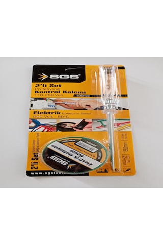 Profosyonel Kontrol Kalemi + Elektrik Bandı Sgs 2'li Set