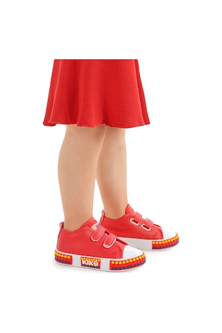 Kiko Kids Kach Cırtlı Kız Bebek Günlük Spor Ayakkabı Kırmızı