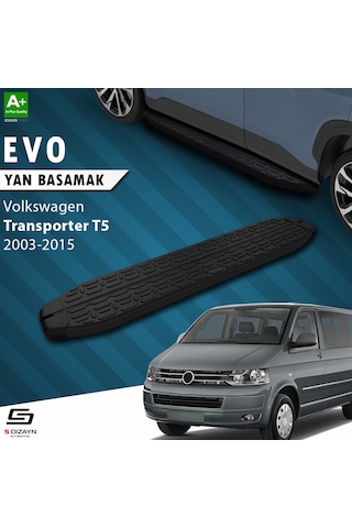S-dizayn Vw Transporter T5 Kısa Şase Evo Siyah Yan Basamak 213 Cm 2003-2015
