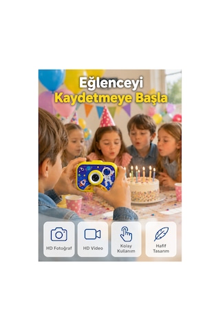 Şarjlı Çocuk Dijital Kamera Ön Arka Kamera Destekli Hd Fotoğraf Video Çekimi Mini Tripodlu 0 Şarjlı Çocuk Dijital Kamera Ön Arka Kamera Destekli Hd Fotoğraf Video Çekimi Mini Tripodlu 0