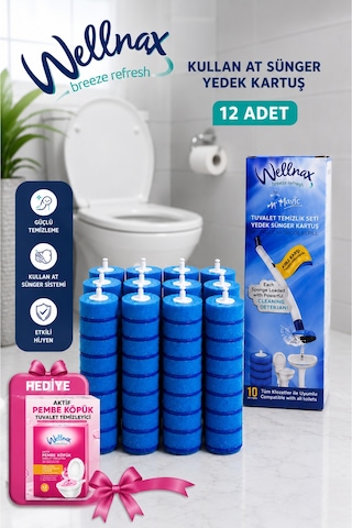 Kullan At 120 Adet Deterjanlı Tuvalet Yedek Süngeri+pembe Köpük Hediye Mavi Kullan At 120 Adet Deterjanlı Tuvalet Yedek Süngeri+pembe Köpük Hediye Mavi
