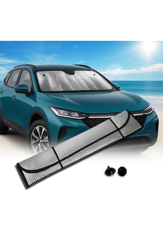Katlanabilir Oto Ön Cam Güneşlik Isı Önleyici Araç Perdesi Toyota Corolla Fiat Egea Nissan Qashqai Volkswagen Passat Açık Bej