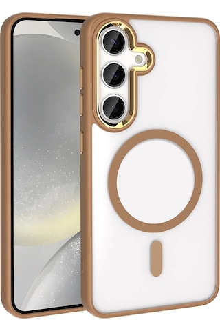 Galaxy Uyumlu S25 Plus Kılıf M-safe Şarj Özellikli Zore Krom M-safe Silikon Kapak