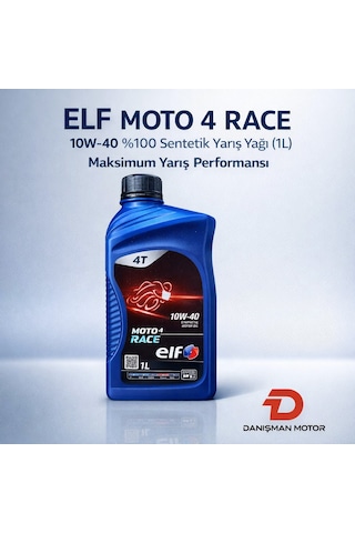Elf Moto 4 Race 10w-40 %100 Sentetik 4 Zamanlı Yarış Performansı Motosiklet Yağı 1 Litre