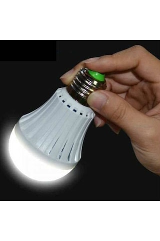 4 Adet Büyük Boy Şarjlı Led Ampul 15 Watt Lamba Ampul Beyaz Led