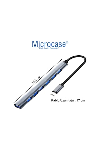 Type-C to 6xUSB 2.0 1xUSB 3.0 Port Çoğaltıcı Hub 7in1 OTG Adaptör - AL3576