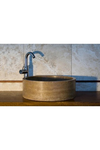 Noche Traverten Silindir Lavabo