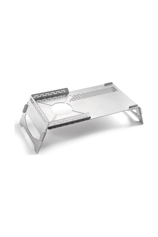 Maiyame Soto310 Çelik Çadır Ocağı Tabanı, Rüzgar Direnci Ve Isı Yalıtımı, Piknik-barbekü İçin Taşınabilir Ve Parçalanabilir Masa Gümüş