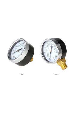 Yuntech01 50mm Çift Ölçekli 0-200psi/0-14bar Hidrolik Manometre, 1/4" Bakır Dişli, Yan/arka Montaj Opsiyonu, Metal Gövde, Kesin Basınç Ölçümü - Ts-50-14