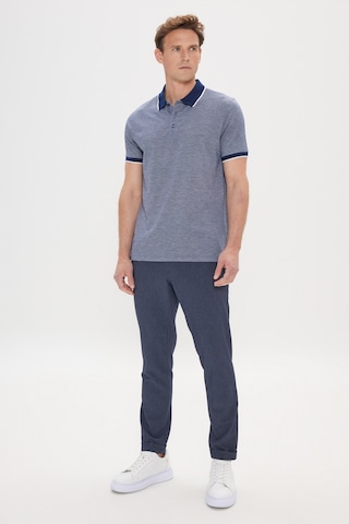 AC&Co / Altınyıldız Classics Erkek Lacı Slim Fit Dar Kesim Polo Yaka Jakarlı Tişört Lacivert