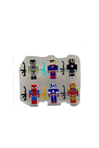 Süper Heroes Minecraft Batman Superman Venom Spiderman Captan Amerika Iron Man 11 Parça Oyuncak