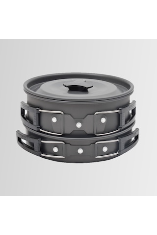 Nurgaz Ng-200-Ttc Üçü Bir Arada Kamp Tencere Tava Çaydanlık Seti Çok Renkli