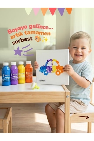 Süper Yıkanabilir 3&apos Lü Parmak Boya Seti 3x350ml Turuncu-sarı-mor Diğer
