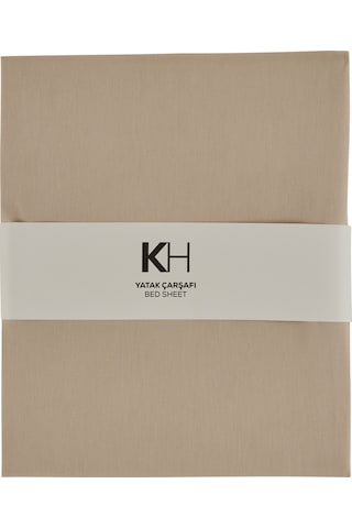 Karaca Home Basic %100 Pamuk King Kişilik Düz Çarşaf Bej