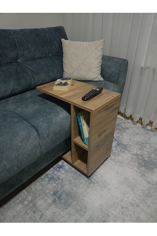 Tekerlekli Yan Sehpa C Sehpa Koltuk Sehpası Raflı Koltuk Yanı Sehpası