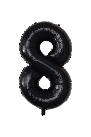 8 SEKİZ SİYAH RAKAM FOLYO BALON 34" Inc 82 cm
