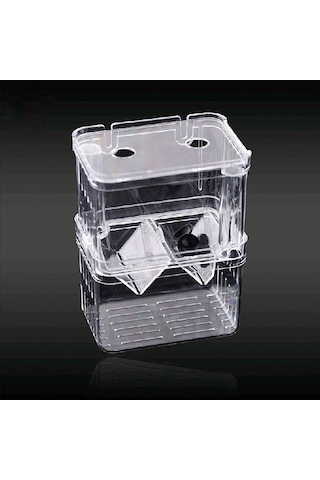 Konesam Akvaryum Yavru Balık Korumalı Yetiştirme Kutusu, Çift Katlı W Şekilli Bölücü, Sağlam Sünger Emici İle Kolay Kurulum, Transparan Ps Malzeme