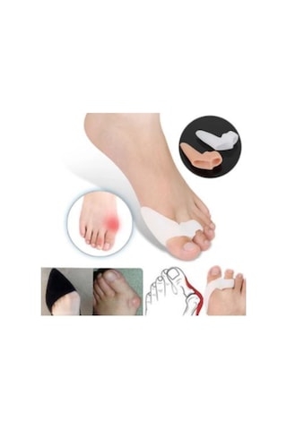 Makaralı 2 Parmağa Geçen Ayak Bunyon Koruyucu Beyaz 1 Çift - 896394225