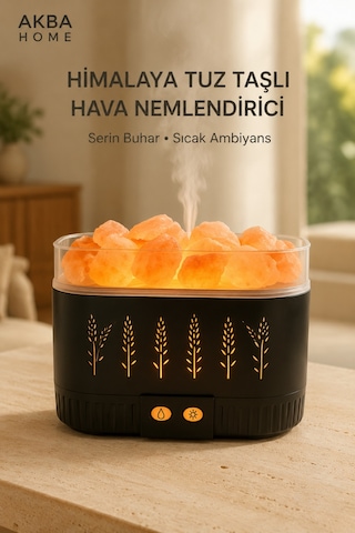 Himalaya Tuz Taşlı Hava Nemlendirici Led Işıklı Dekoratif Buhar Makinesi Himalaya Tuz Taşlı Hava Nemlendirici Led Işıklı Dekoratif Buhar Makinesi