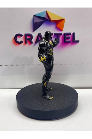 Black Panther Altın Detaylı Figür - Kara Panter Ayakta Duruş Pozu Biblo Marvel Avengers Masaüstü Dekoratif Obje Koleksiyonluk