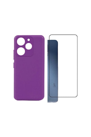 Tecno Spark 10 Pro Uyumlu Kılıf Esnek Silikon Telefon Kılıfı Ve Temperli Cam Ekran Koruyucu