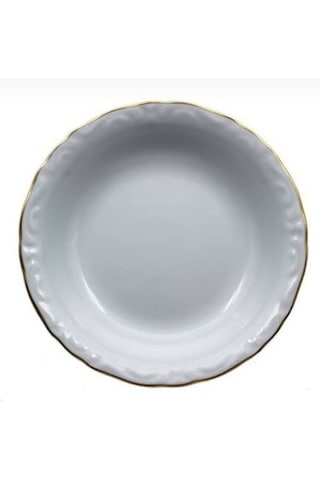 Porland Porselen Yaldızlı 12 Adet 19cm Büyük Çukur Yemek Tabak