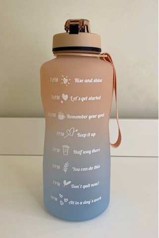 Shop-Set 2000 Ml Tritan Motivasyonlu Su Matarası Süzgeçli Somon Açık Mavi