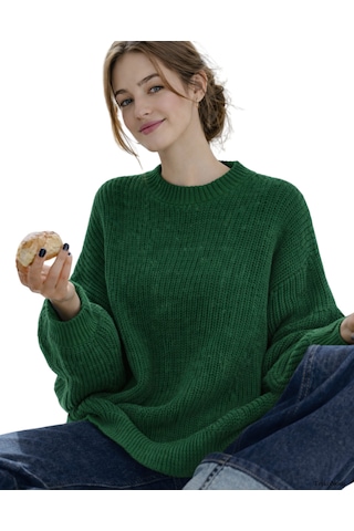 Trikonova Oversize Triko Kazak Yeşil