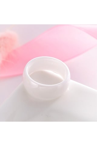 Soulader Şık Ve Dayanıklı Titanyum Çelik Moda Yüzük Erkek Ve Kadın İçin Beyaz