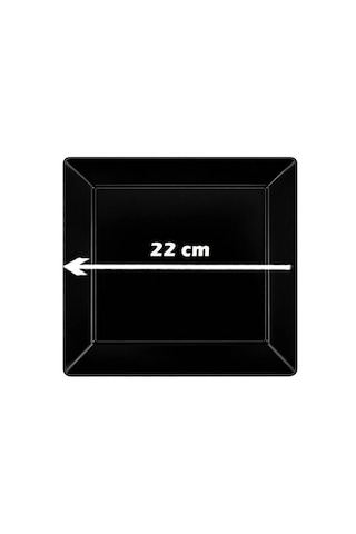 Servis Tabağı 22cm Kare Siyah Mika 10'lu