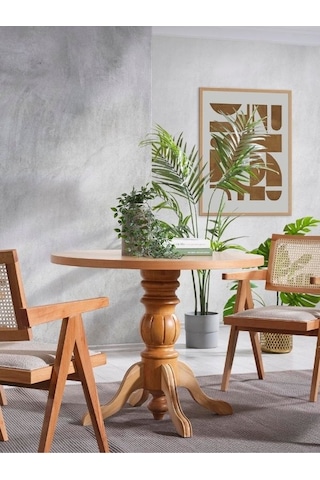Ravello Baba Ayak Sabit Masa 120x120 Natural