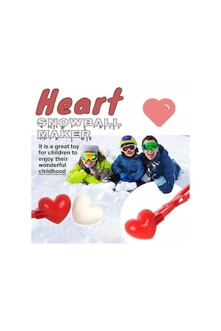 Homyl Kalp Şekli Kar Topu Makinesi Çocuk Açık Kartopu Kum Kırmızı