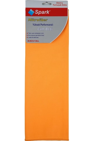 9 Adet Spark Kristal Mikrofiber Cam Silme Bezi Ve Genel Temizlik & Kurulama Bezi 40x40 Cm Turuncu