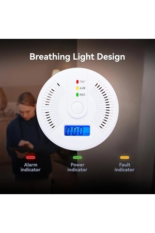 Sandwich Karbonmonoksit Dedektörü Alarm 2 Adet Dijital Ekranlı Pil Operasyonlu Test Çubuğu Kolay Kurulum