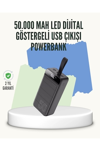 Yüksek Kapasiteli 50.000 Mah Powerbank Type-c, Lightning Ve Micro Usb Uyumlu, Çoklu Cihaz Şarj Öze Çok Renkli