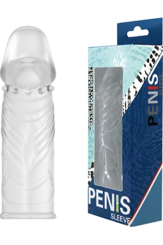 Hızlı Express Baile Sleeve Damarlı Uzatmalı Şeffaf Silikon Penis Kılıfı Kristal Dildo
