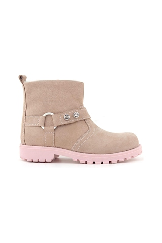 Rakerplus Chiron Hakiki Deri Pembe Fermuarlı Taşlı Kız Çocuk Bot Pembe