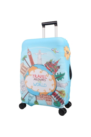 Bagacar Travel Büyük Orta Kabin Boy İçin 3 Lü Valiz Kılıfı Çok Renkli