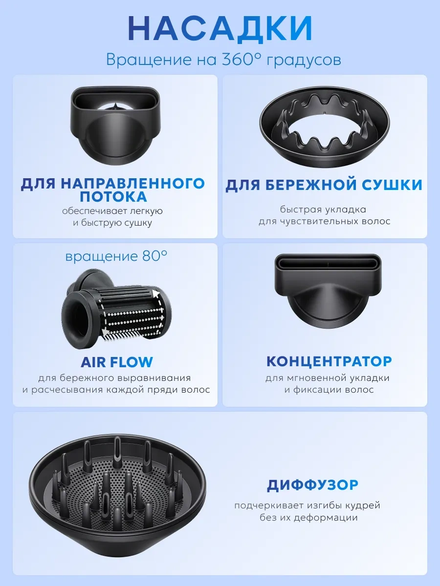 Welleya Profesyonel Saç Kurutma Makinesi 5'i 1 Arada Başlıklarla 405582565